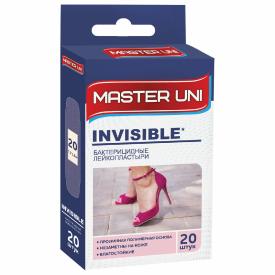 Лейкопластырь Master Uni Invisible бактерицидный на прозрачной полимерной основе 20шт