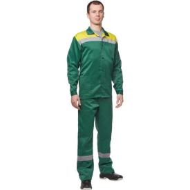 Костюм Стандарт куртка, брюки зеленый с желтым СОП р.112-116/182-188