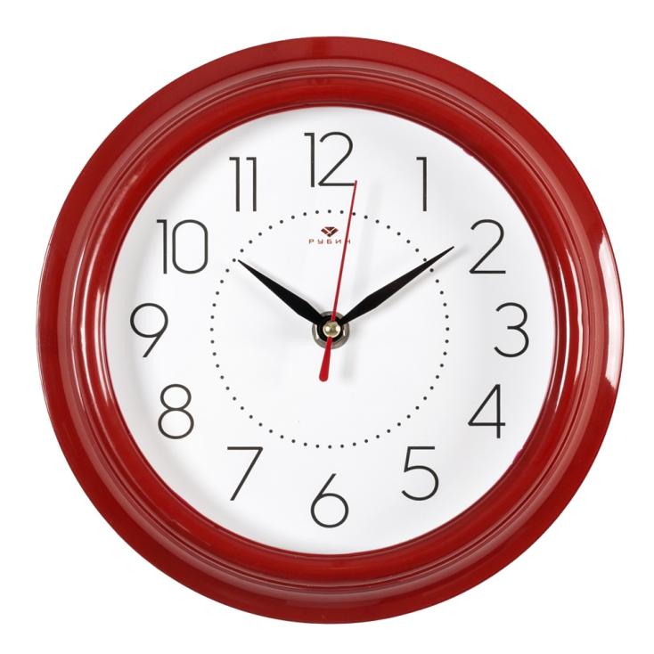 Часы настенные Рубин Классика d21 см корпус красный 2121-299R