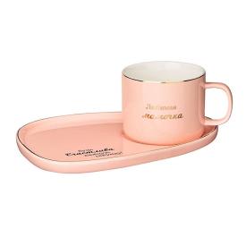 Набор чайный Lefard Мамочке на 1 персону 200 мл розовый