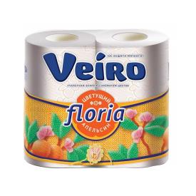 Бумага туалетная Veiro Флория цветущий апельсин 2 слоя 4 рулона