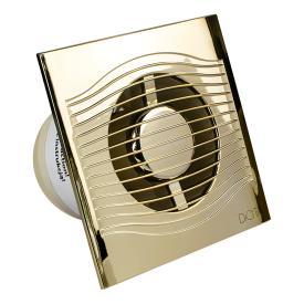Вентилятор осевой вытяжной с обратным клапаном D 100, декоративный SLIM 4C Gold