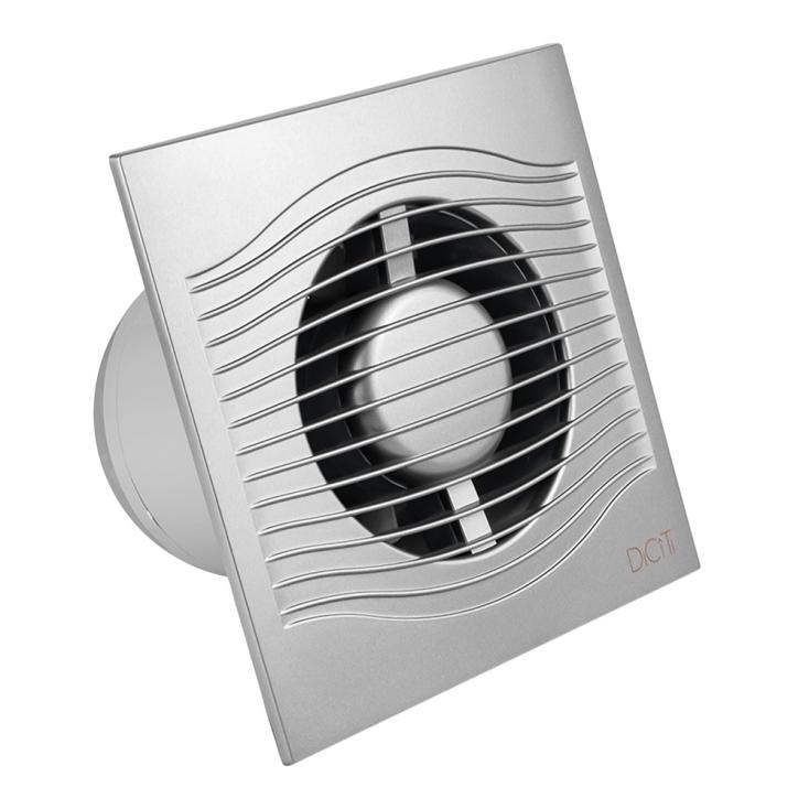 Вентилятор осевой вытяжной с обратным клапаном D 100, декоративный SLIM 4C dark gray metal
