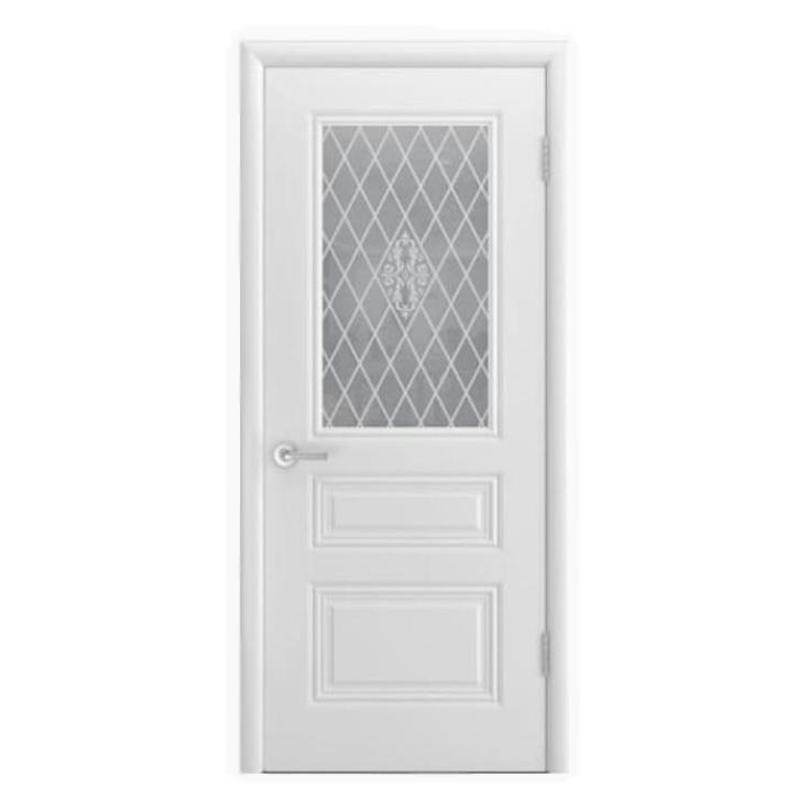 Полотно дверное ДО1 Трио Грейс 2 В1 800мм белое стекло без патины