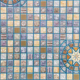 Панель ПВХ Мозаика Медальон синий 955х480 мм