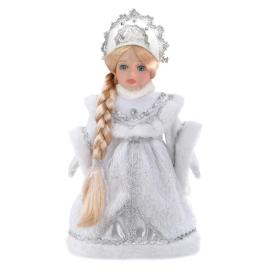 Кукла декоративная Снегурочка Василиса на подставке 15x11x31см 81308