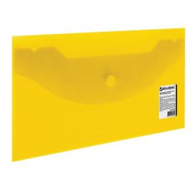 Папка-конверт BRAUBERG желтая с кнопкой