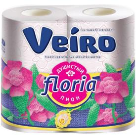 Бумага туалетная Veiro Флория душистый пион 2 слоя 4 рулона