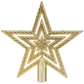Верхушка д/елки звезда Классика 9.5см золото