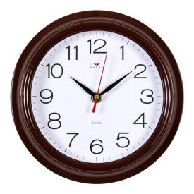 2121-307 (10) Часы настенные круг d=21см, корпус коричневый "Классика" "Рубин"