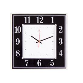3636 А4 (10) Часы настенные квадрат 35х35см, корпус черный "Классика"