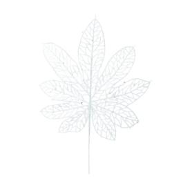 Украшение интерьерное лист Белый папоротник из полиэтилена 36x22x0,4см