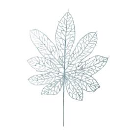 Украшение интерьерное лист Серебристый папоротник из полиэтилена 36x22x0,4см