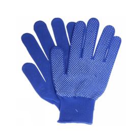 Перчатки нейлоновые с ПВХ покрытием Классика голубые