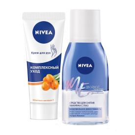 Набор Nivea унисекс комплексный уход средство для снятия макияжа 125 мл двойной эффект крем для рук