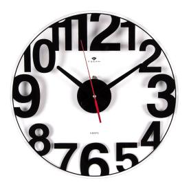 Часы настенные прозрачные d39 см открытая стрелка Большие цифры 4041-002