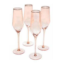 Набор бокалов для шампанского Ice Crystal медовый 4 шт 180 мл 359-0686