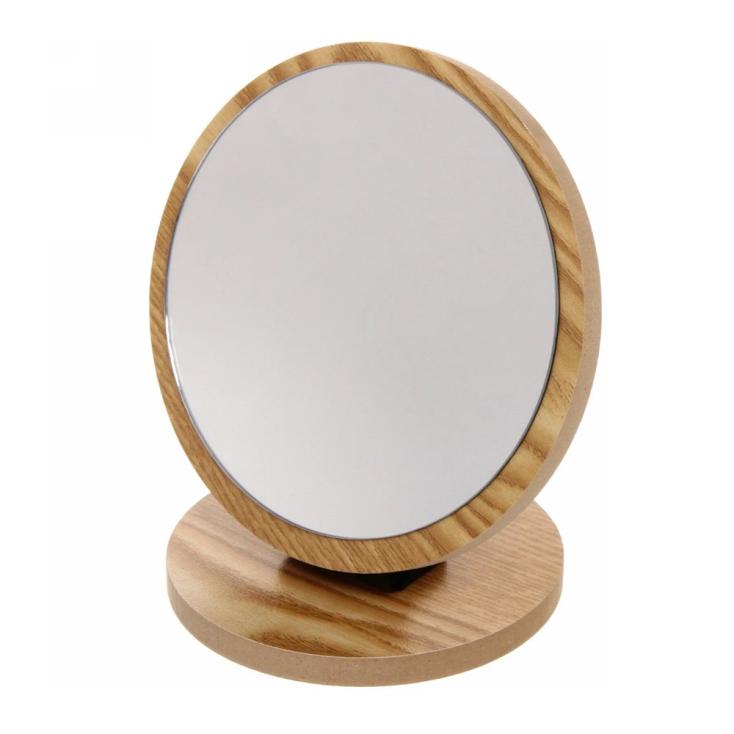 Зеркало настольное в деревянной оправе High Tech круг d14,5 см h16 см