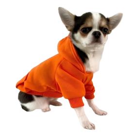 Кофта-толстовка на флисе для собак мелких пород Bro Style оранжевая р M