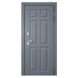 Дверь металл Рубин ФЛ 12 Неймар софт бел/ФЛ 10 софт графит муар черный 870х2050 мм R