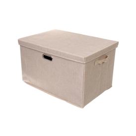 Коробка для хранения Дэстра 58х40х35 см светло-бежевая складная с крышкой