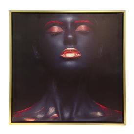 Картина-постер Негритянка с оранжевыми губами 45х45х4 см