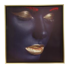 Картина-постер Негритянка с золотыми губами 45х45х4 см