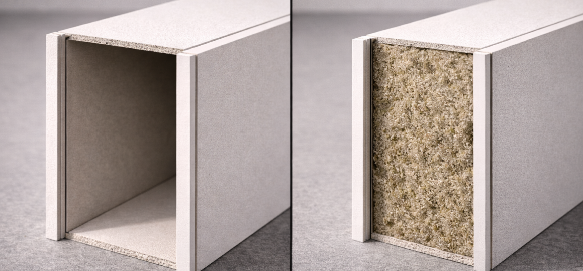 Сравнение-пустой-каркасной-стены-и-стены-с-заполнением-утеплителем