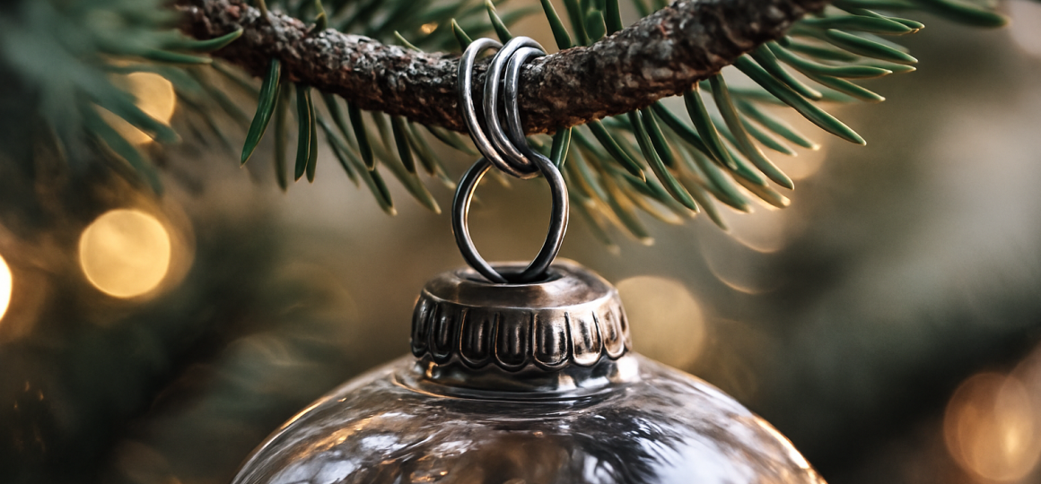 Стеклянный тяжёлый шар на толстой ветке, плотная фиксация проволокой для надёжного удержания