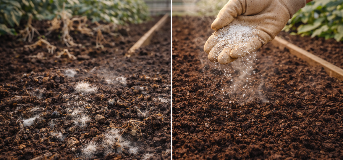 Обеззараживание почвы в теплице с помощью пропаривания и внесения минеральной добавки