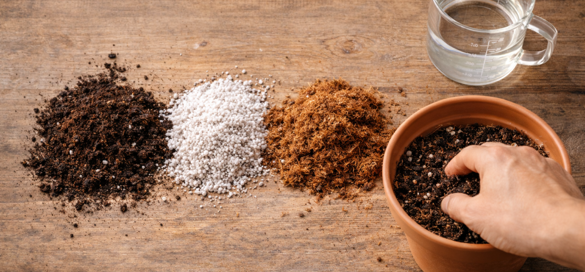 Составление питательного грунта для рассады с перлитом и кокосовым субстратом