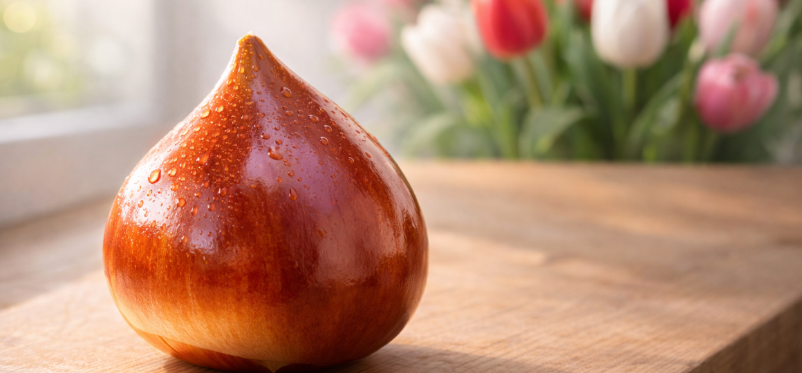 Сравнение качественных и некачественных луковиц тюльпанов слева здоровая плотная луковица справа пересохшая и сморщенная непригодная для посадки