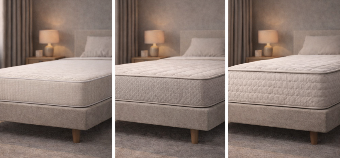 Сравнение высоты матрасов 14 22 и 30 см на кровати в интерьере спальни