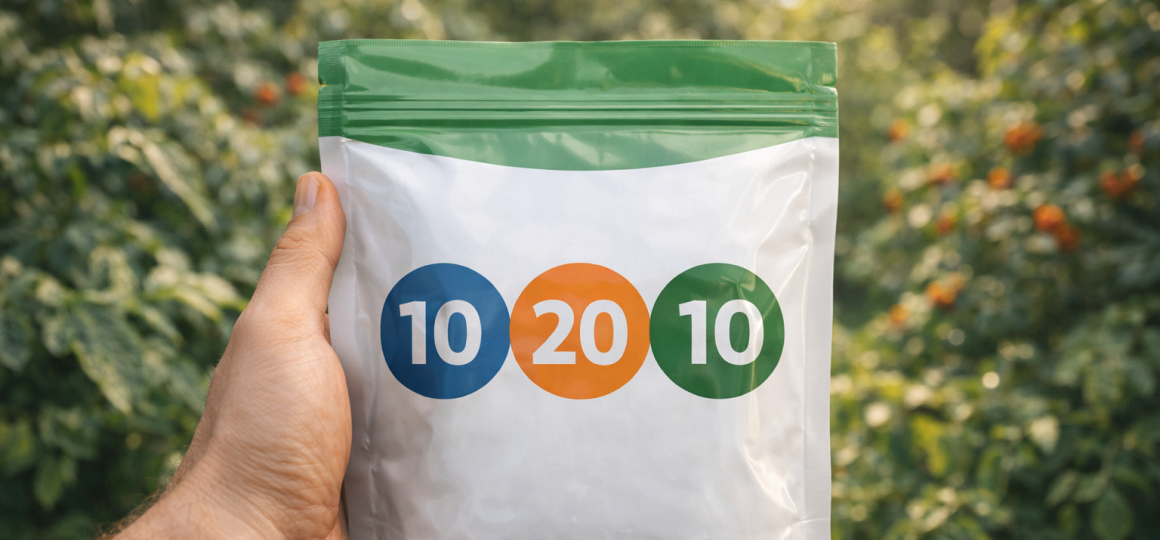 Упаковка комплексного минерального удобрения NPK 10 20 10 для подкормки овощных культур