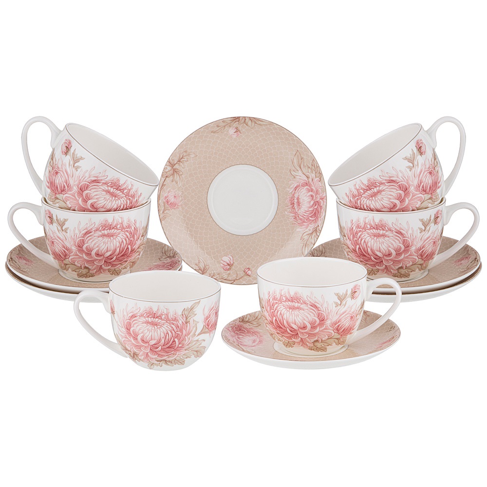 Набор чайный Lefard Астра на 6 персон 12 предметов 330 мл фарфор