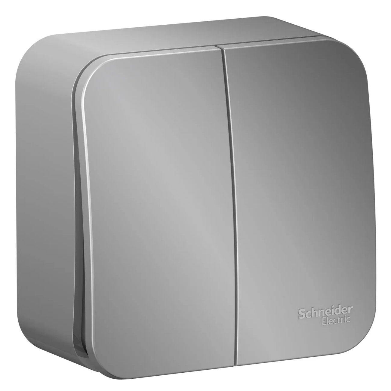 Выключатель 2-клавишный ОП BLANCA схема 5 10А 250В изолирующая пластина алюминий SchE BLNVA105013