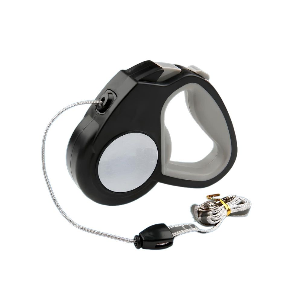 Поводок-рулетка для собак Мой бро 3 м до 10 кг черный со светооражающим элементом