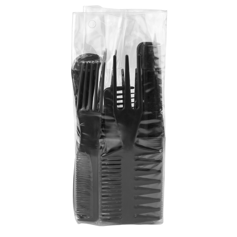 Набор расчесок в косметичке 10 шт черный