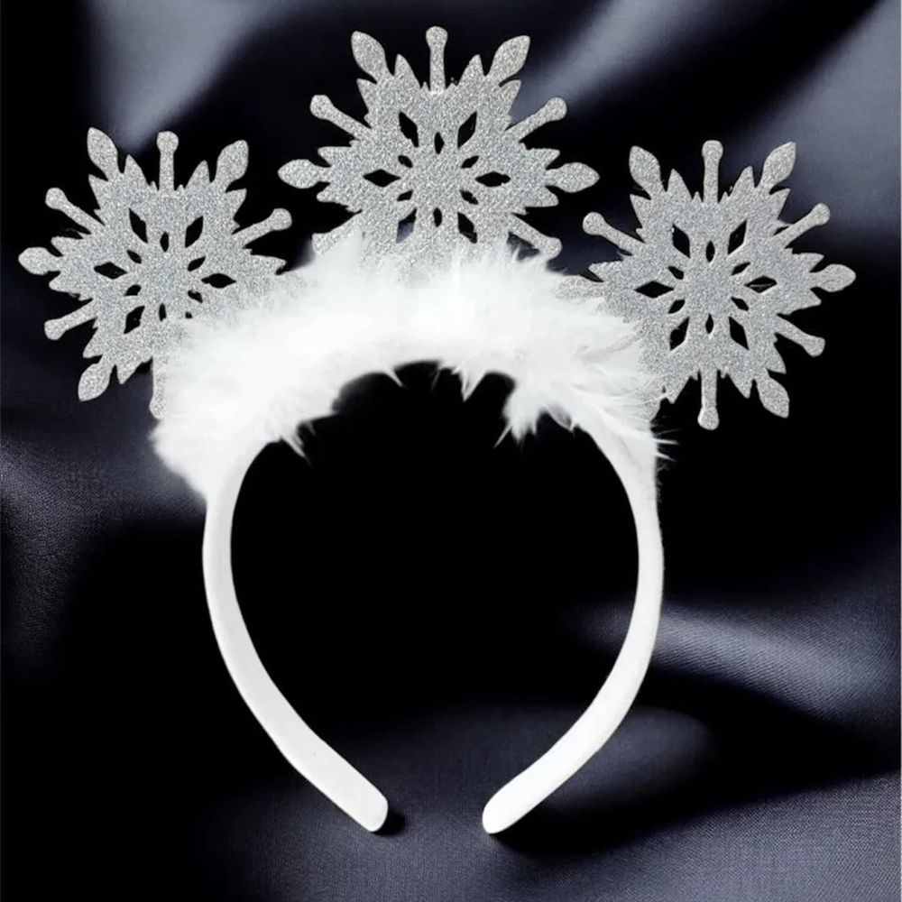 Ободок карнавальный Снежинки 19х11 см 10121-1951