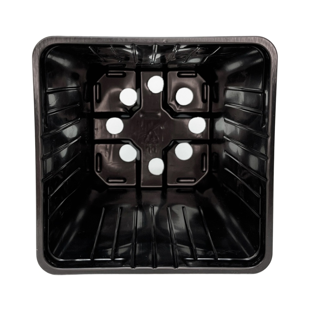 Горшок для рассады 1 л 11х11 см квадратный черный мягкий Амина