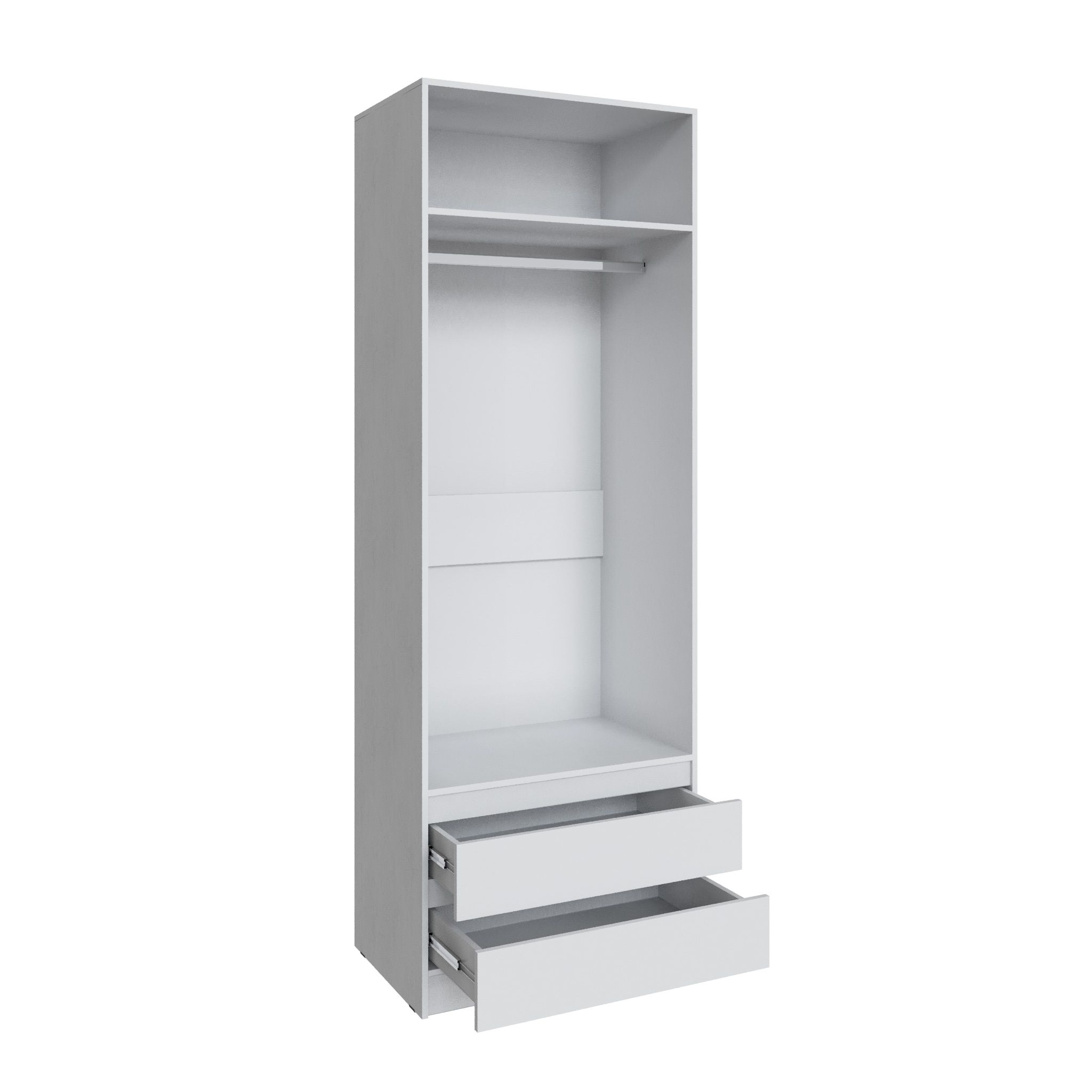 Шкаф двухдверный Мадрид с 2-мя ящиками 800х2300х520 мм Кашемир без ручек