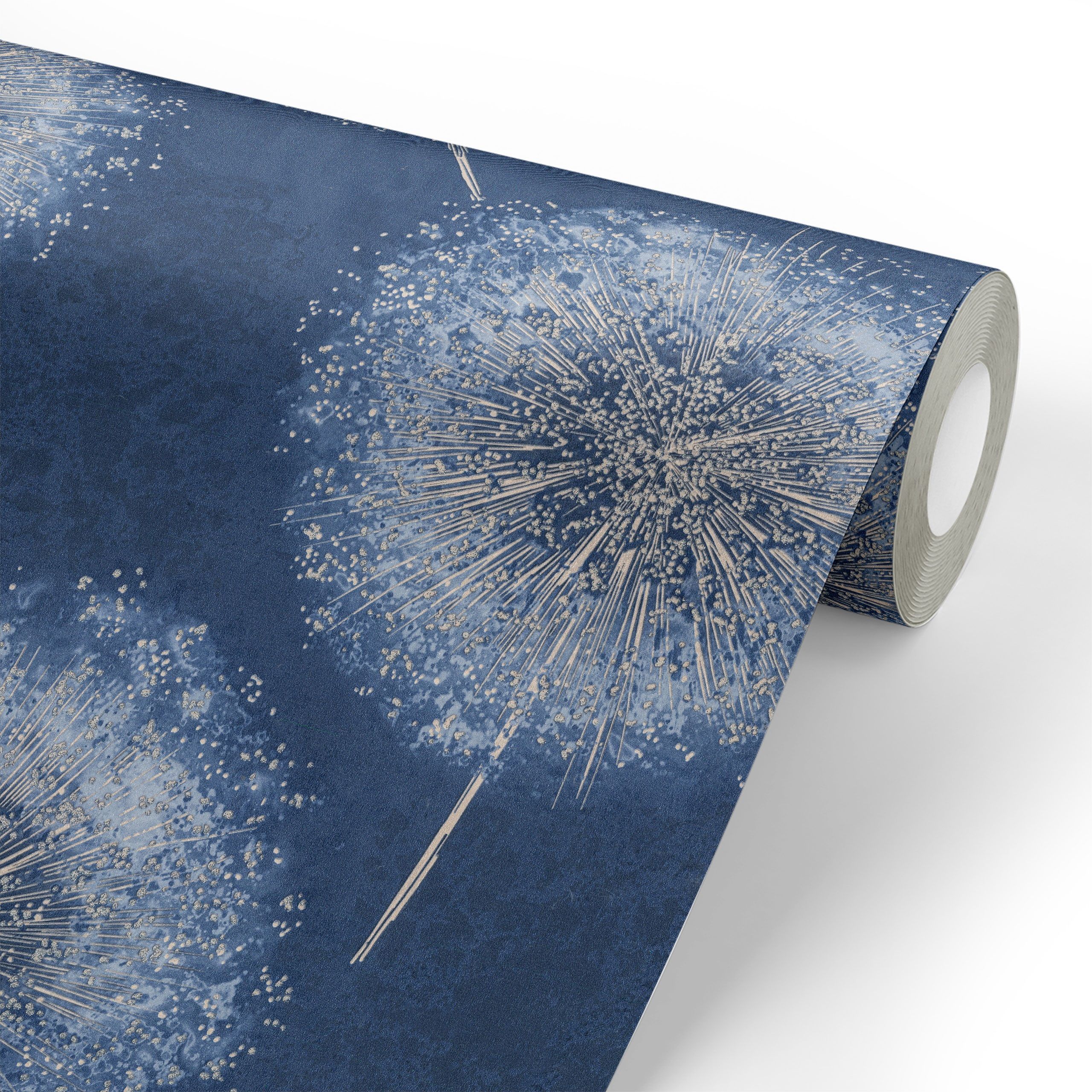 Обои Euro Decor Ray 7296-20 синие растительный принт 1,06х10,05 м