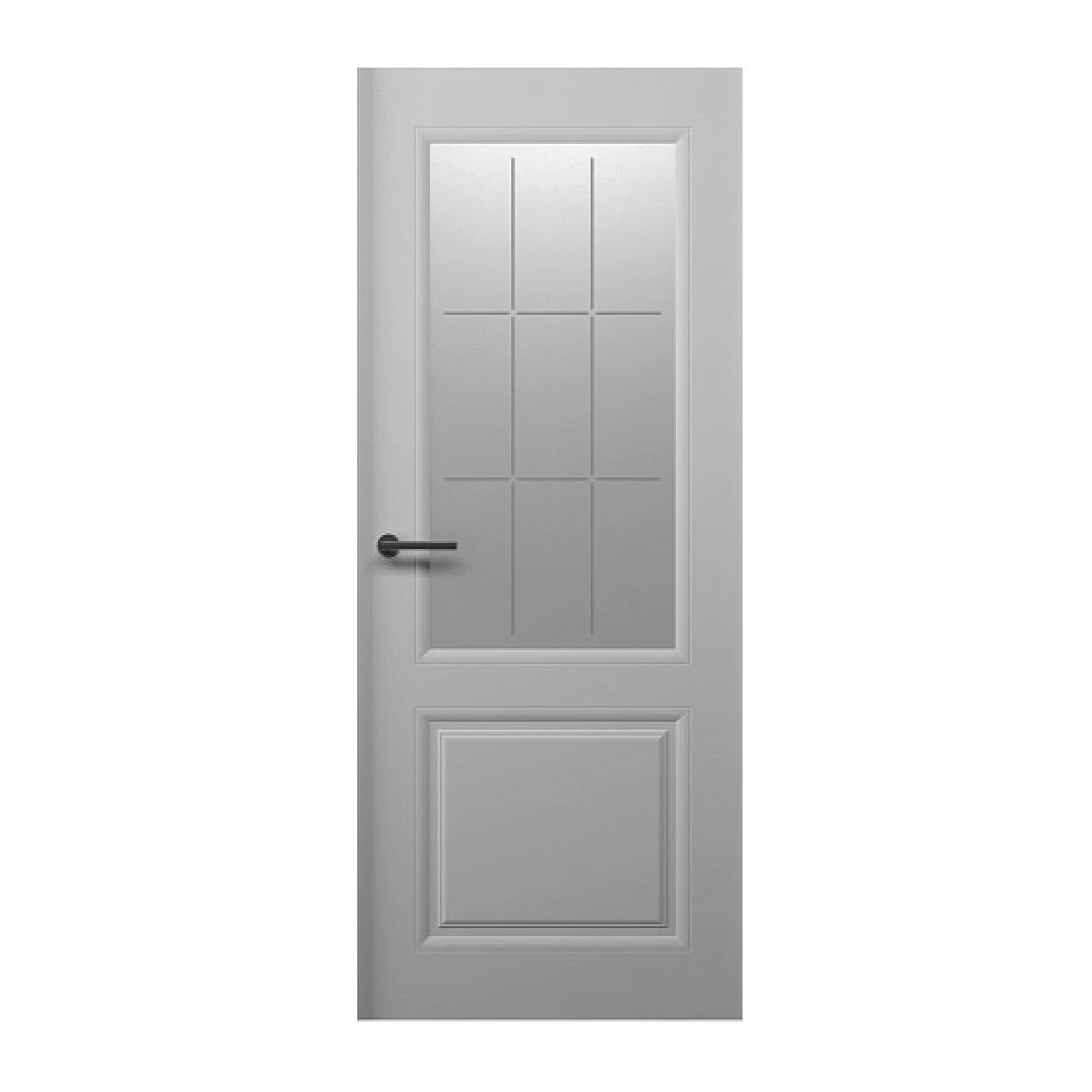 Дверь межкомнатная 600х2000 мм Стиль-1 ДО эмаль серая стекло топаз