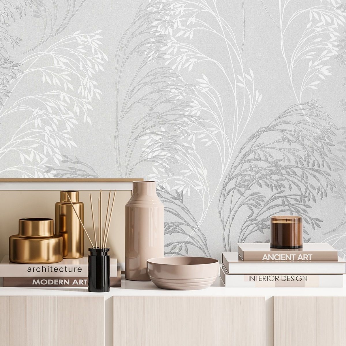 Обои 287347 Ateliero 1,06х10 м Mirage серебристый