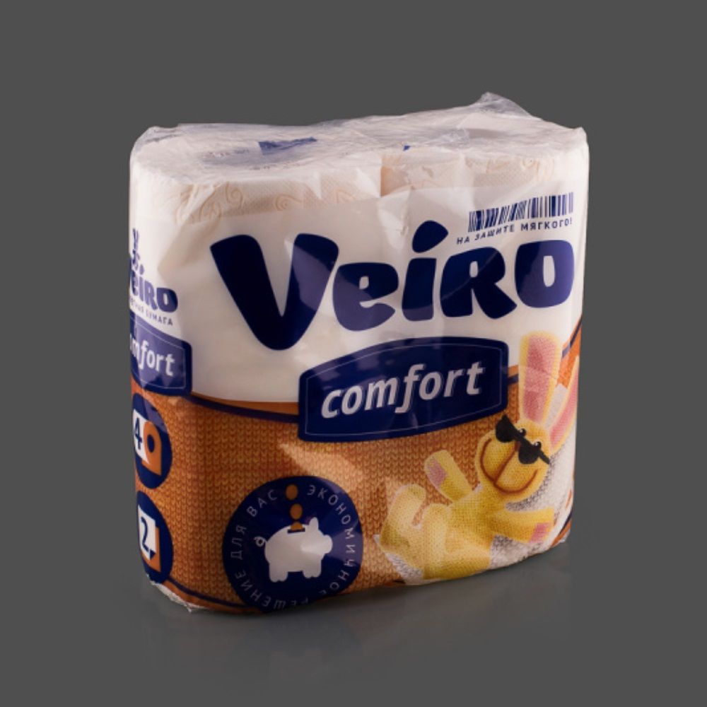 Туалетная бумага Veiro Comfort 2-слойная белая 4 рулона