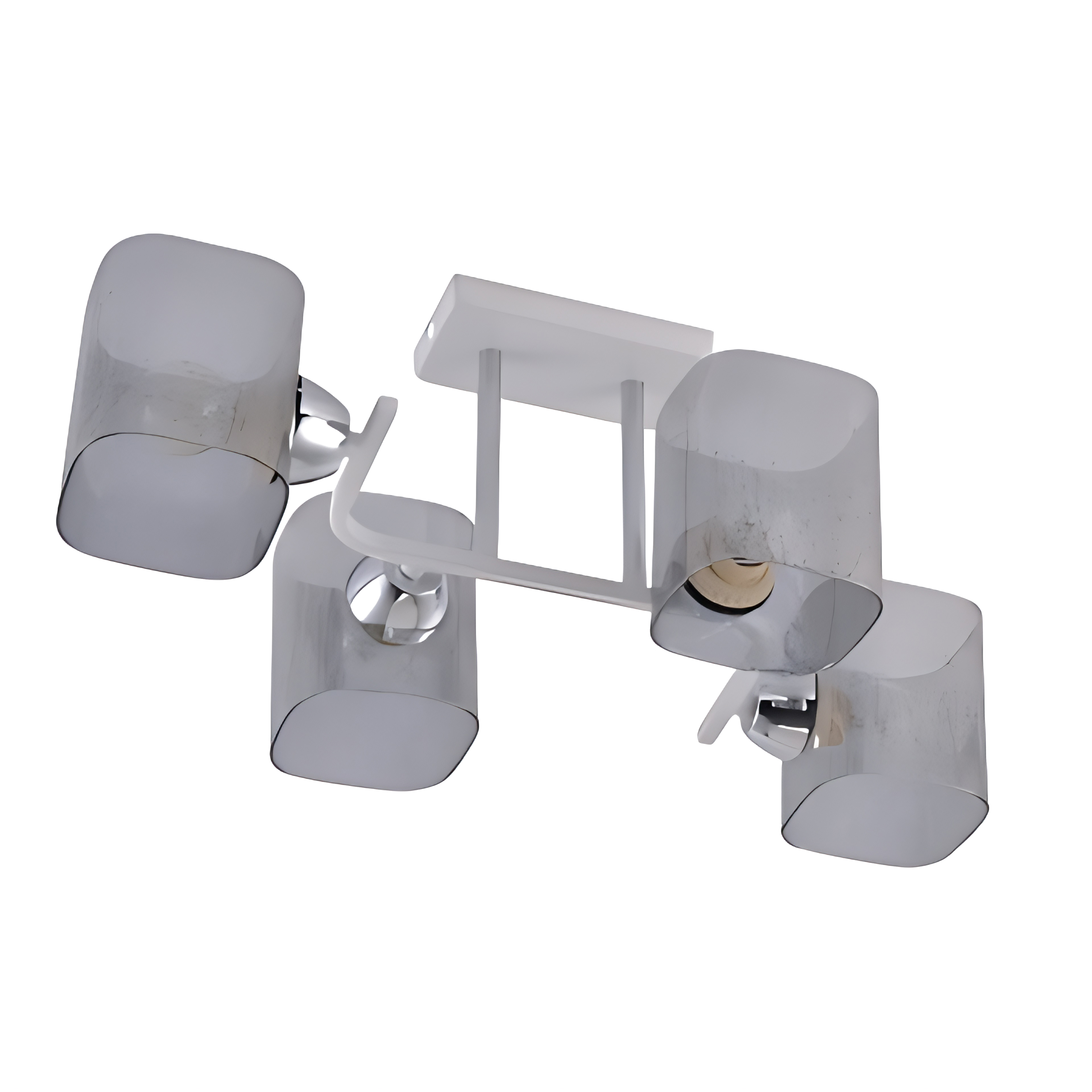 Люстра потолочная XA1615/4 WH+CR белый+хром 4х60Вт E27 d530 h210, HN25