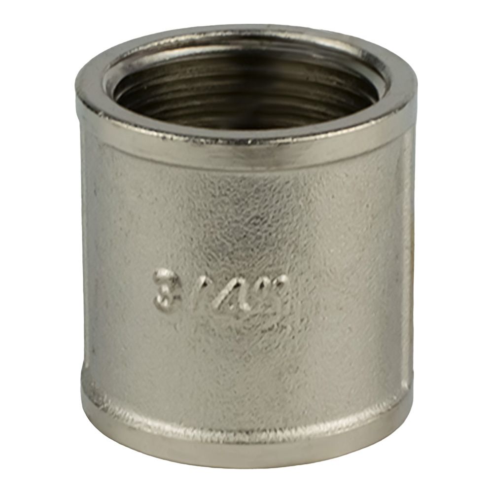 Муфта соединительная латунь никель 3/4" ВР