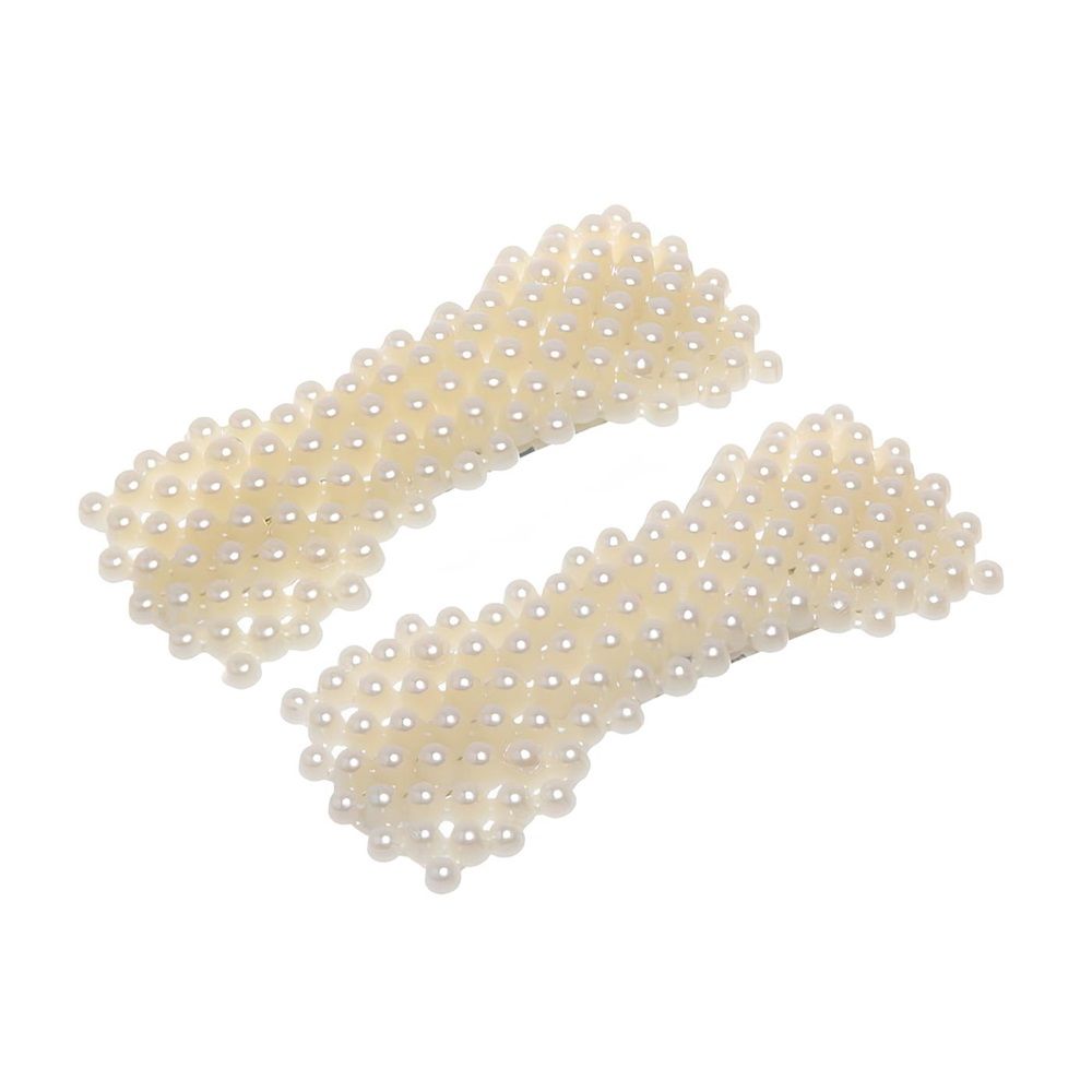 Зажим для волос Fiona-Bow белый 7,5х2,5 см 2 шт