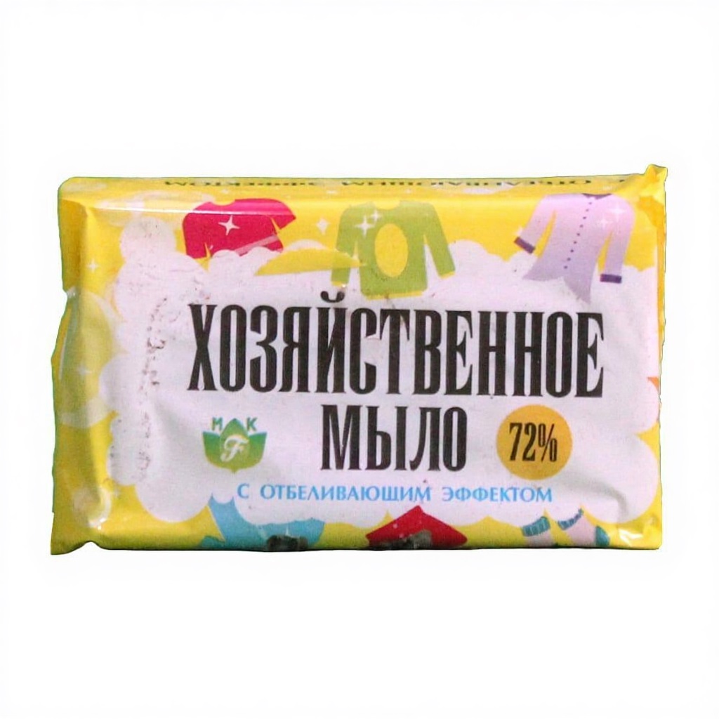 Мыло хозяйственное Флора с отбеливающим эффектом 72% 200 г в упаковке