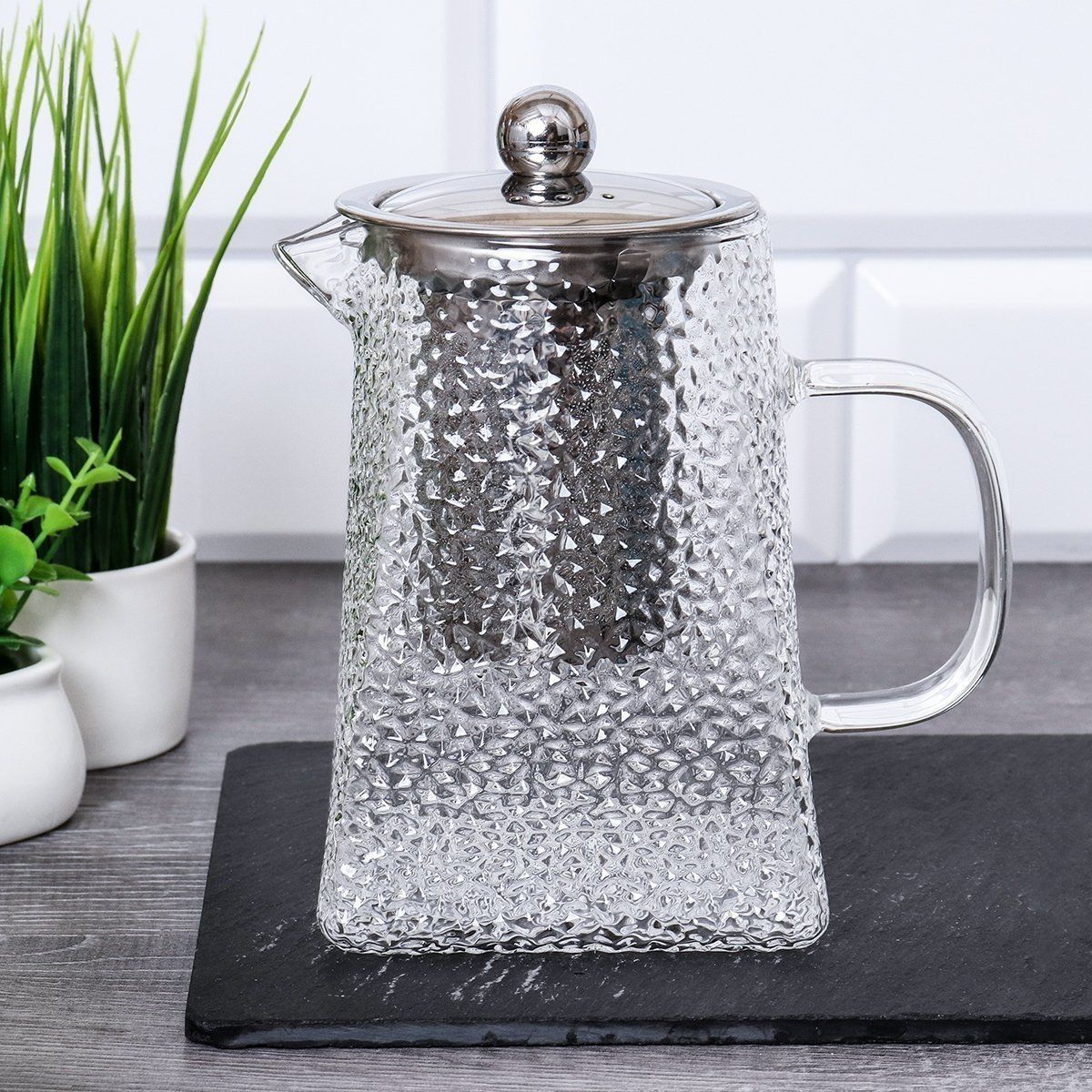 Чайник заварочный с ситом 1,6 л стеклянный 2024-3555